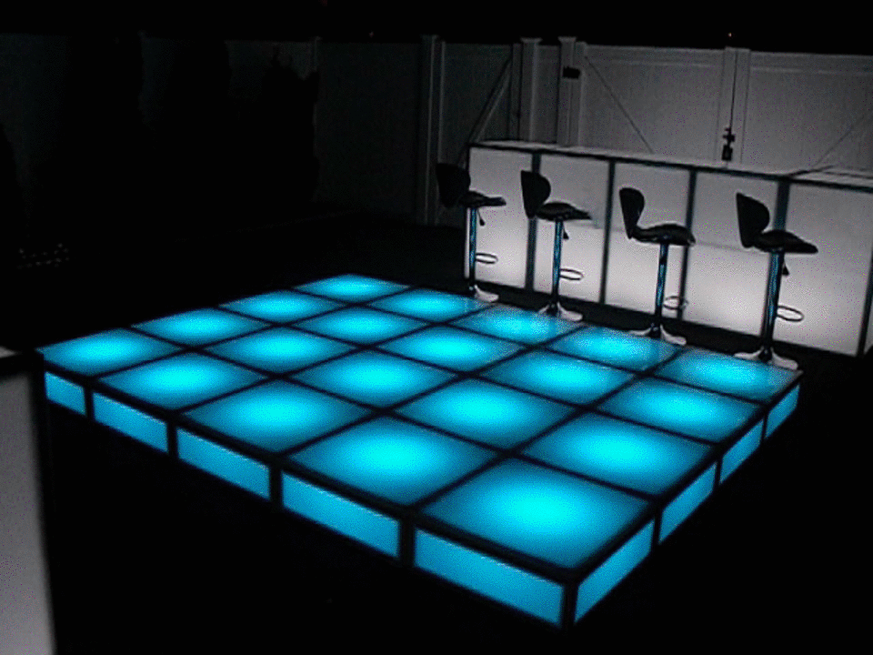 Solid, Alternating Colors LED Stage.